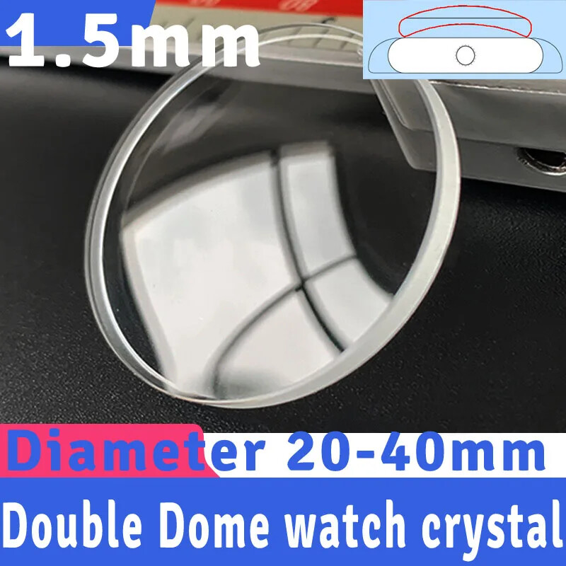 Double Dome 1.5mm Round Watch Crystal 20mm-40mm Quartz Watch Glass Mineral Lens
