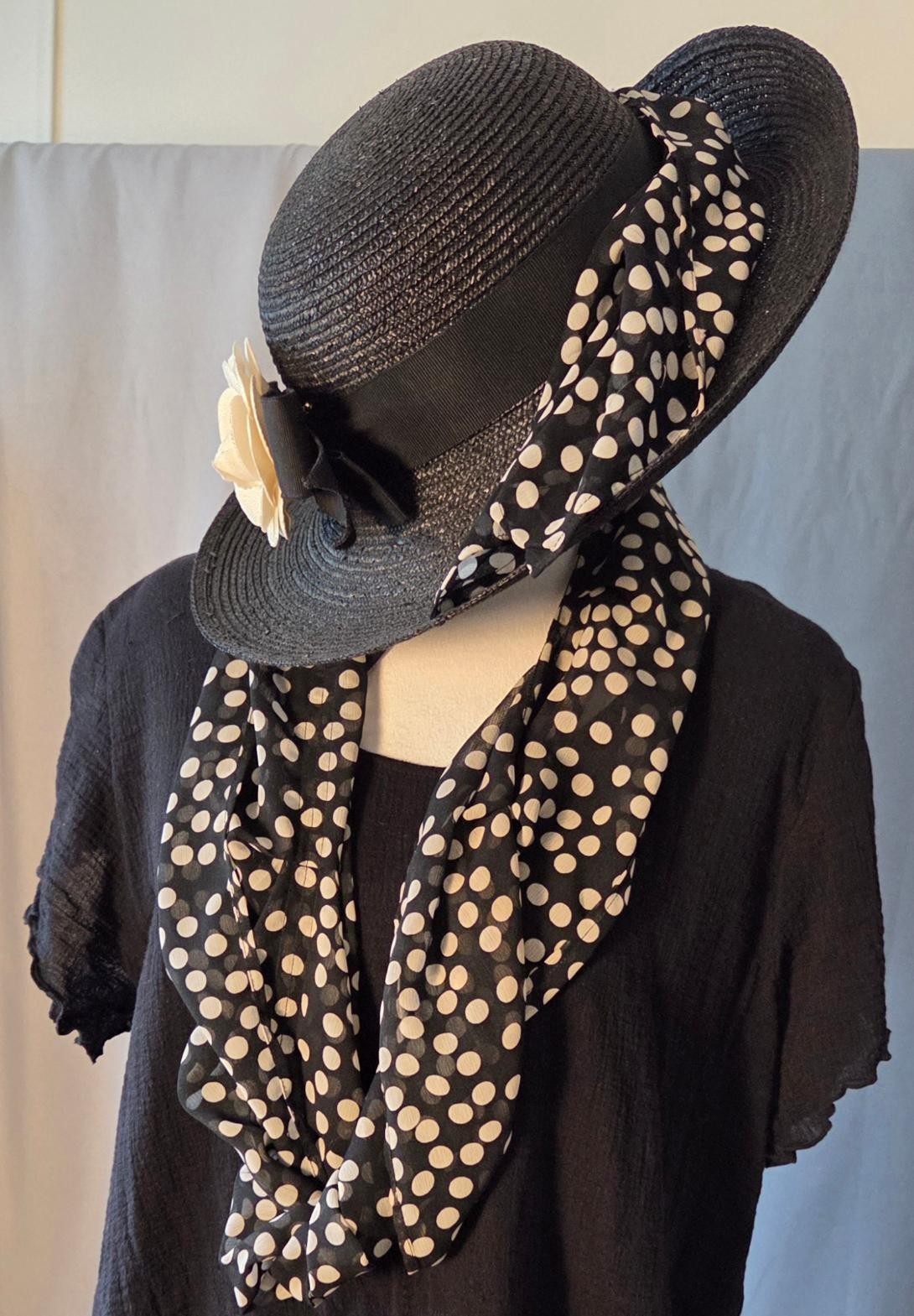 Nordstrom Made in Italy Black Straw Hat Wide 4\