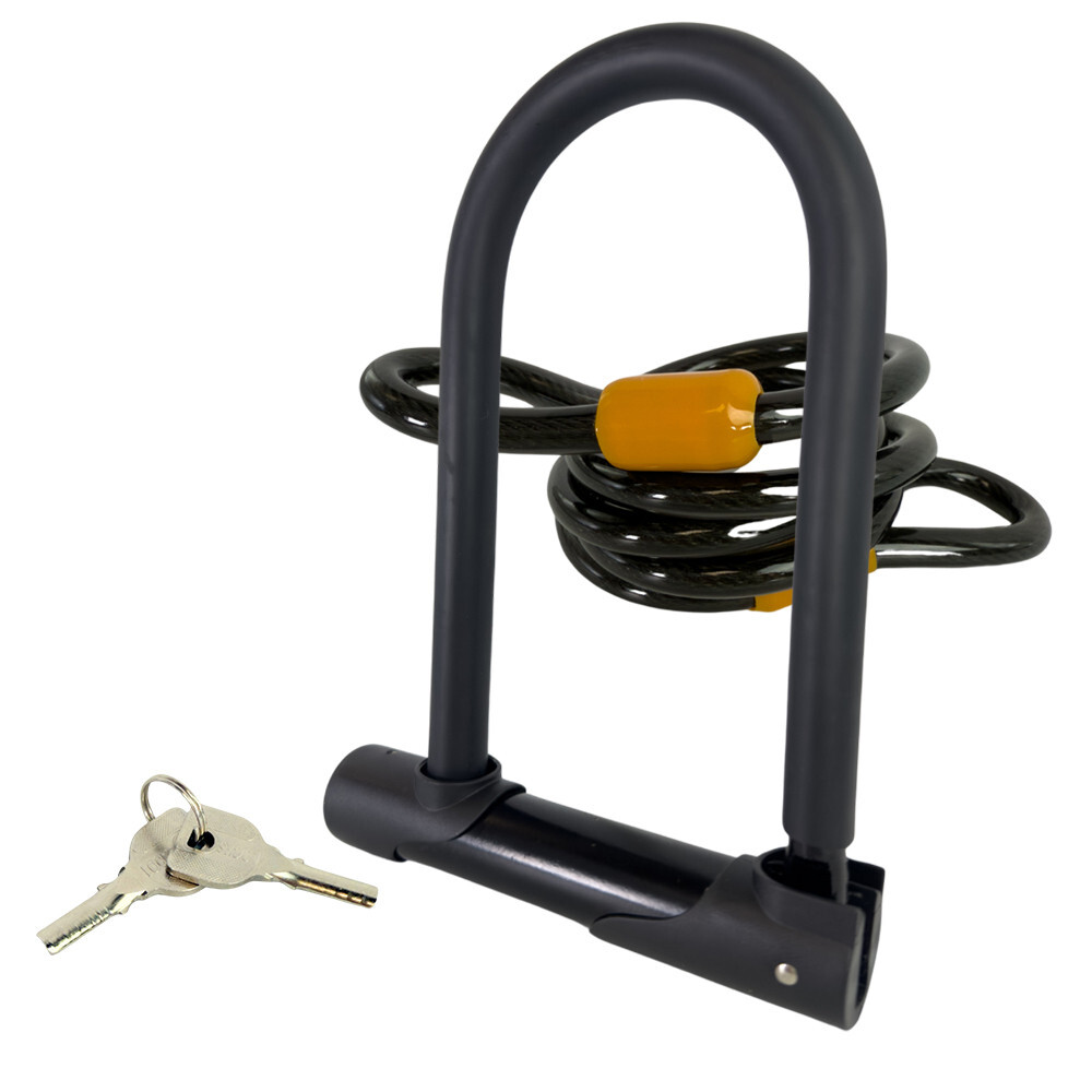 Bike U Lock and Cable Pro Anti-Theft 4Ft Chain U Lock for Bike Ebike Scooter Bike U Lock and Cable Pro Anti-Theft 4Ft Chain U Lock for Bike Ebike Scooter