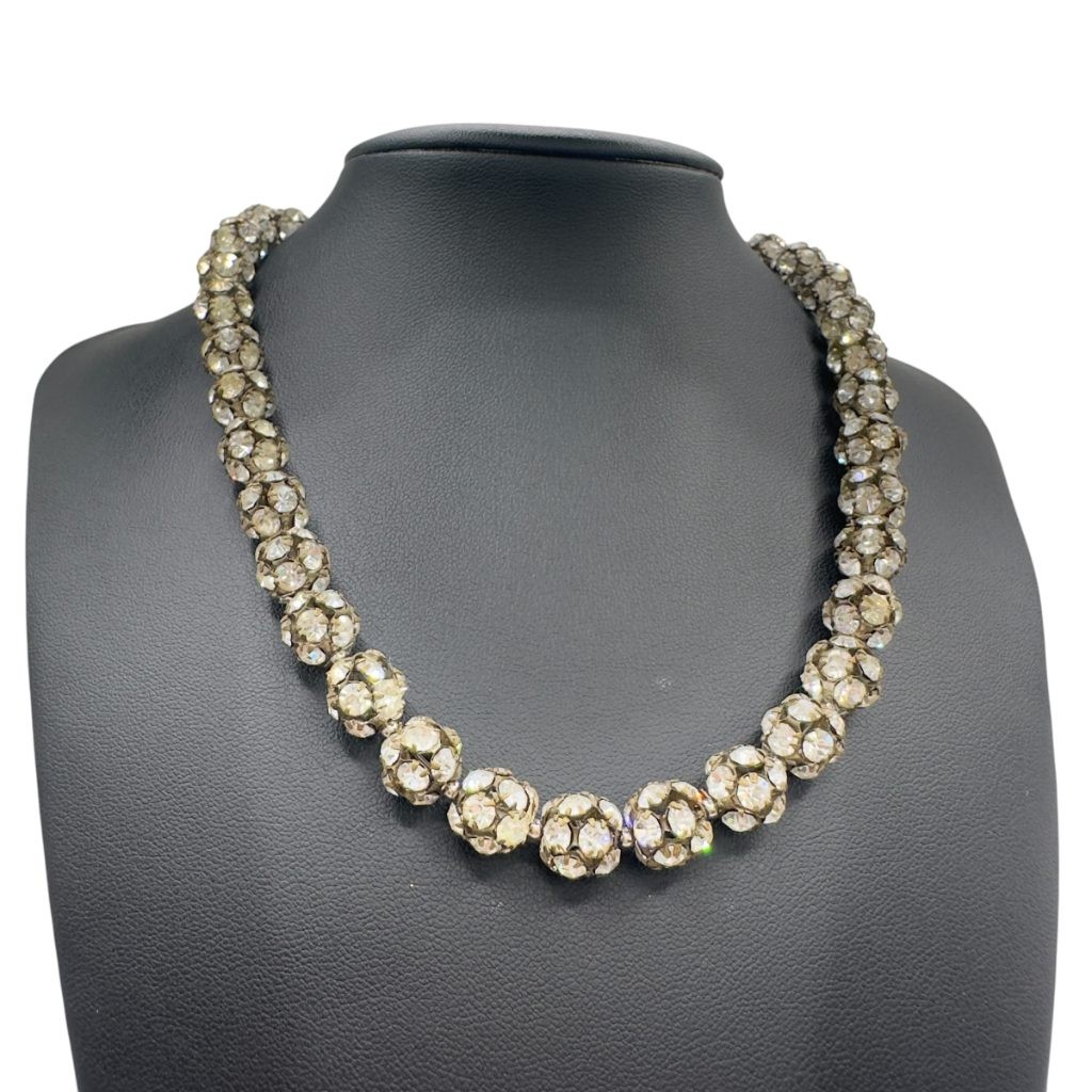 Vintage Rhinestone Necklace Disco Ball Style 16\ Vintage Rhinestone Necklace Disco Ball Style 16\