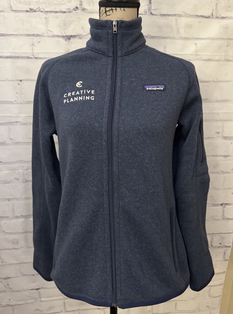 Patagonia Women’s Med Better Sweater Fleece Jacket Blue Slim Fit Comp Logo Patagonia Women’s Med Better Sweater Fleece Jacket Blue Slim Fit Comp Logo