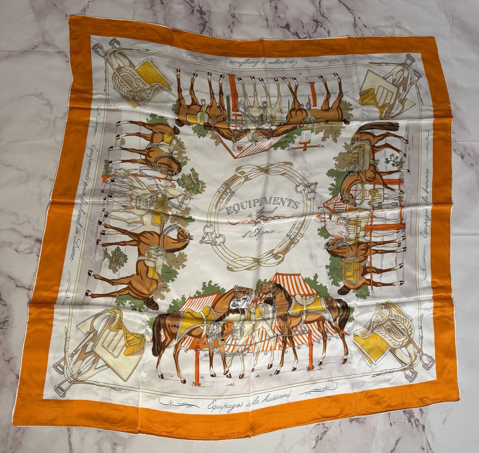 Hermes Equipements A ChevalSur l\'Elegance Scarf 70 Silk Hermes Equipements A ChevalSur l\'Elegance Scarf 70 Silk