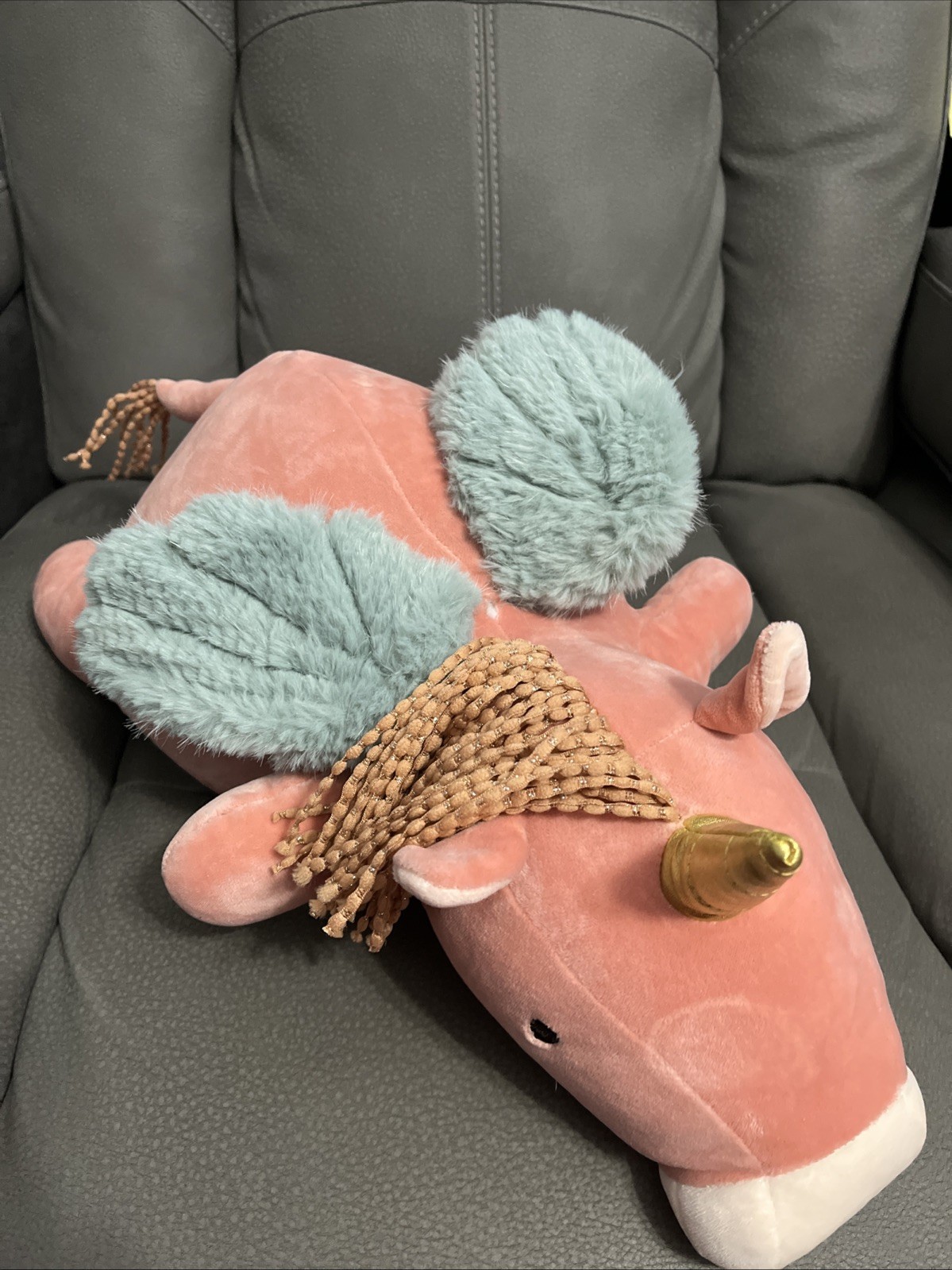 Pillowfort Weighted HEAVY Plush Stuffed Pillow Flying Unicorn Pegasus Horse Pony
