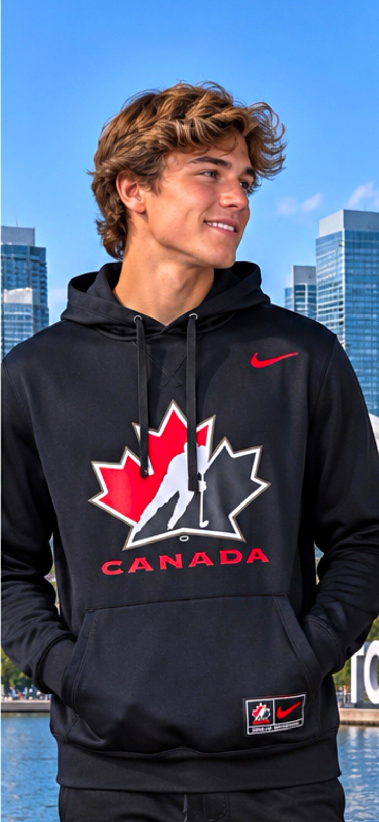 Nike Dri-FIT Team Canada Hockey Performance Hoodie Sweatshirt Black Adult Size S