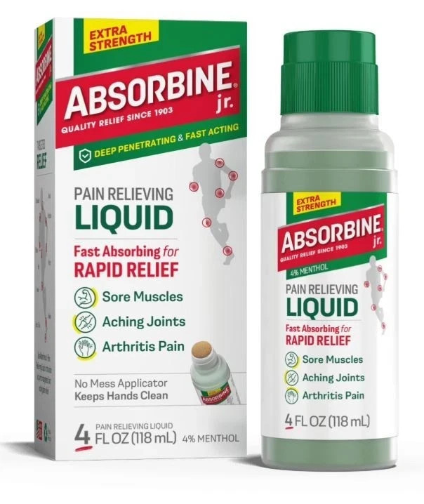 Absorbine Jr. Extra Strength Pain Relieving Liquid, Liquid Pain Reliever 4 Oz Absorbine Jr. Extra Strength Pain Relieving Liquid, Liquid Pain Reliever 4 Oz