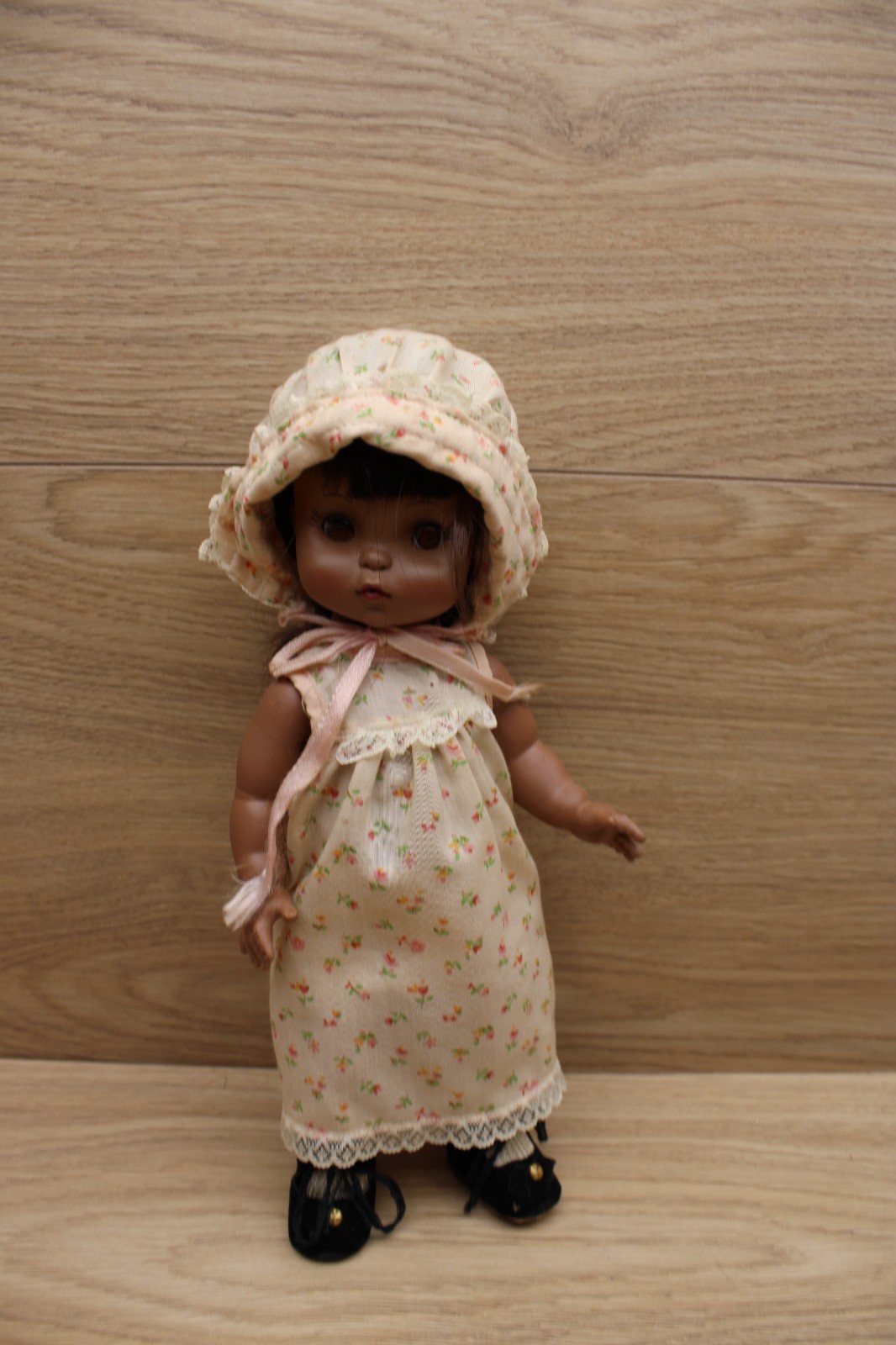 Vintage 1966 Effanbee African American Doll Floral Dress Bonnet Vintage 1966 Effanbee African American Doll Floral Dress Bonnet