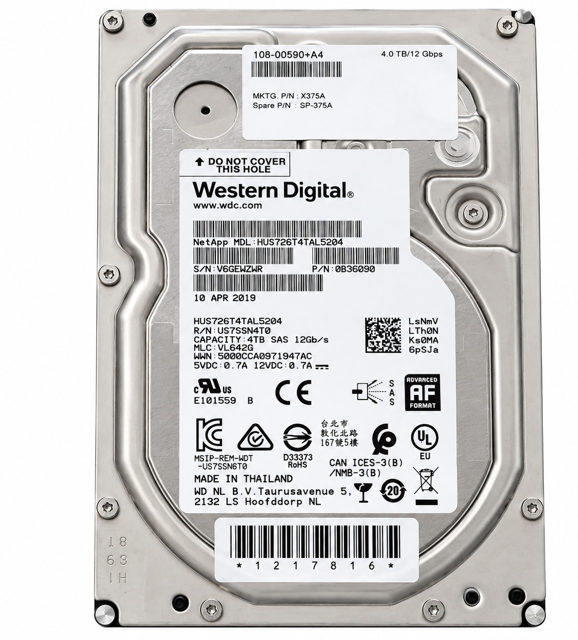 Western Digital HUS726T4TAL5204 4TB 7.2K SAS 12Gb/s 3.5