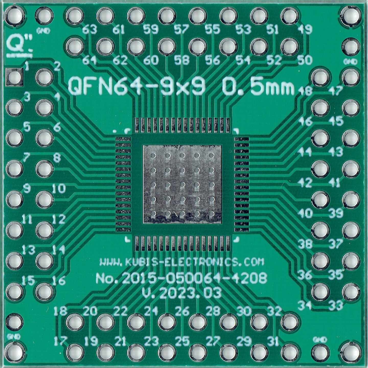 QFN64-9x9, HVQFN64-9x9, LFCSP64-9x9, VFQFN64-9x9 0.50mm(0.02\
