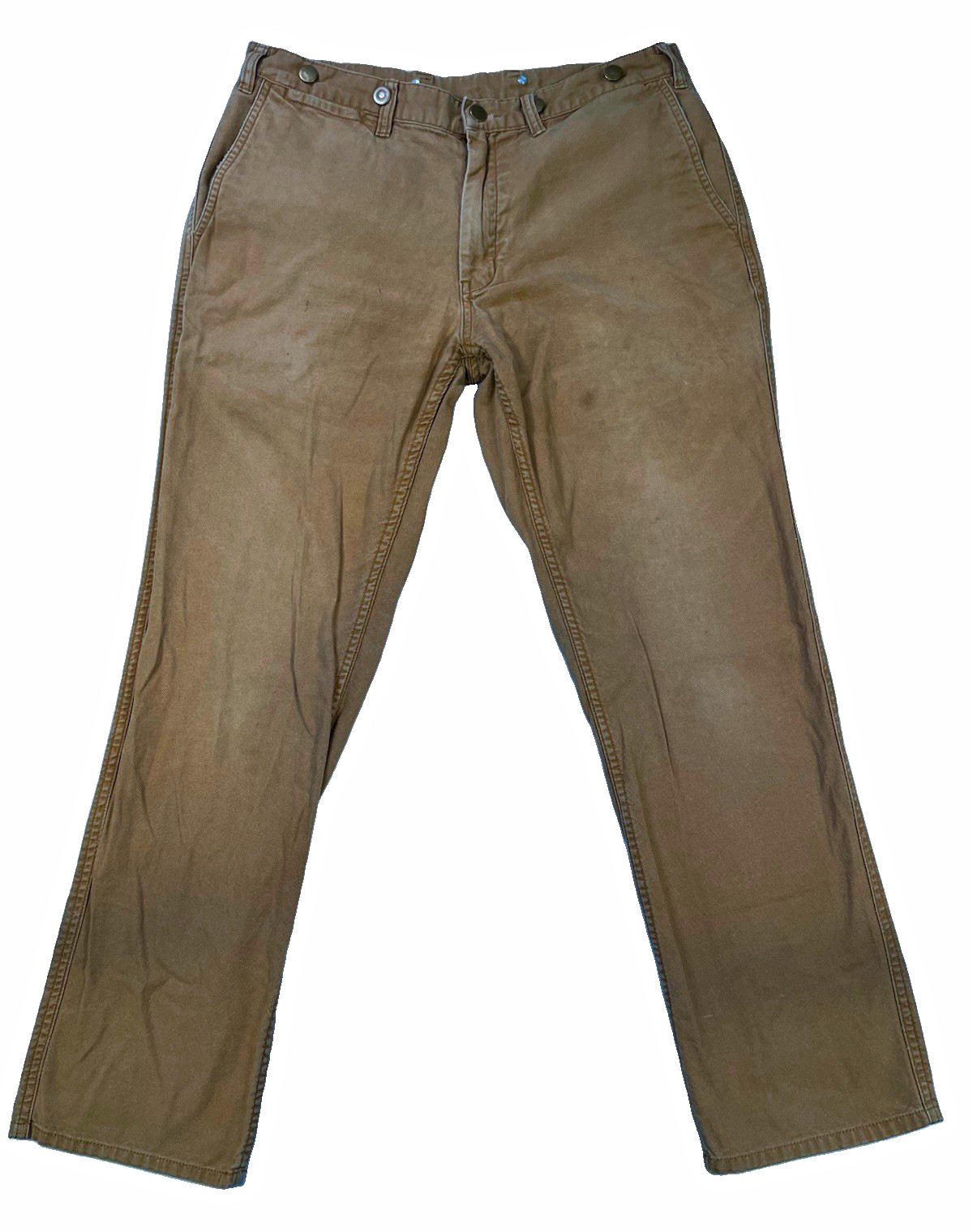 Patagonia Mens 33 Brown Canvas Cotton Pants Straight Leg Logo Pockets