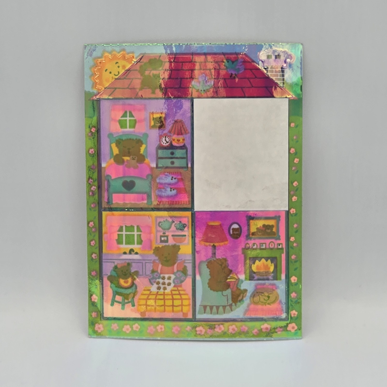 Vintage Sandylion Bear House Pearl Sticker Sheet Rare Htf *read*
