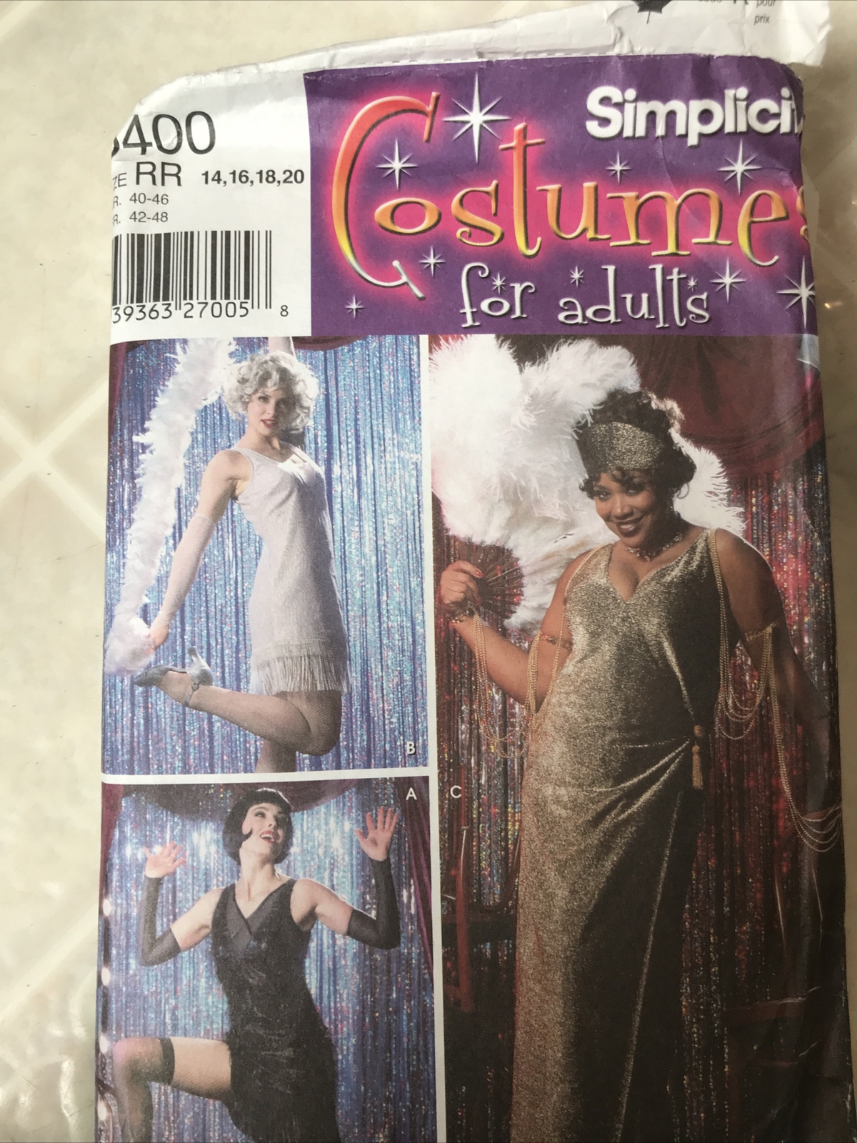 Simplicity Pattern Costume 5400 Plus Size Flapper Gilded Age Gatsby 14 16 18 20 Simplicity Pattern Costume 5400 Plus Size Flapper Gilded Age Gatsby 14 16 18 20