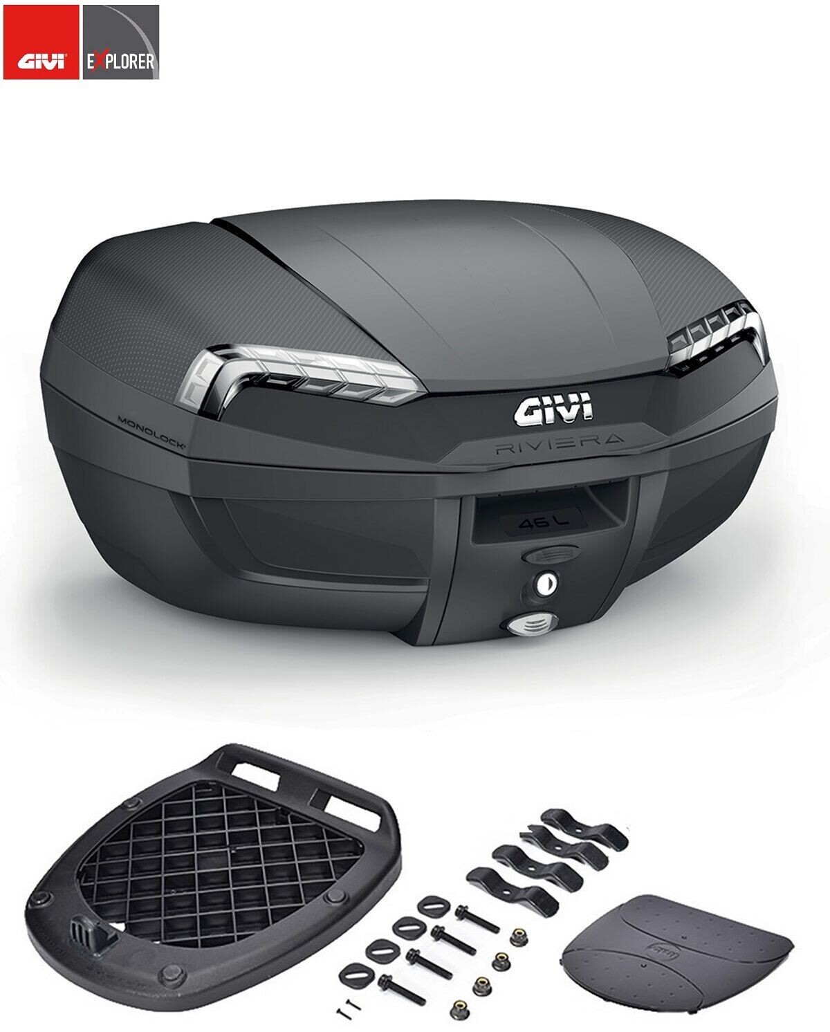 TOP CASE SUITCASE GIVI TRUNK E46NT RIVIERA MONOLOCK PLATE INCLUDED E46 NT TOP CASE SUITCASE GIVI TRUNK E46NT RIVIERA MONOLOCK PLATE INCLUDED E46 NT