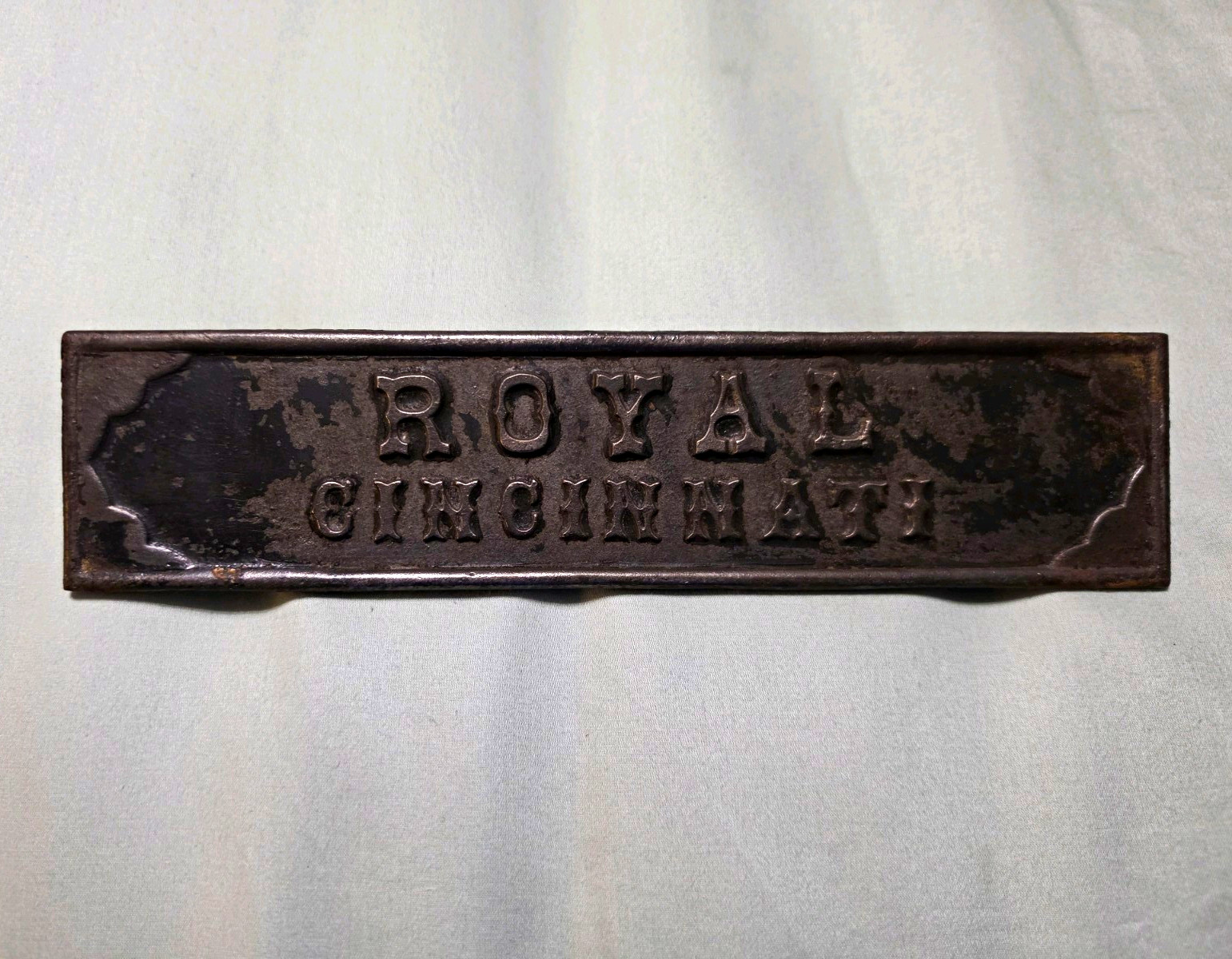 Royal Cincinnati Antique Cast Iron Door Push Plate 10