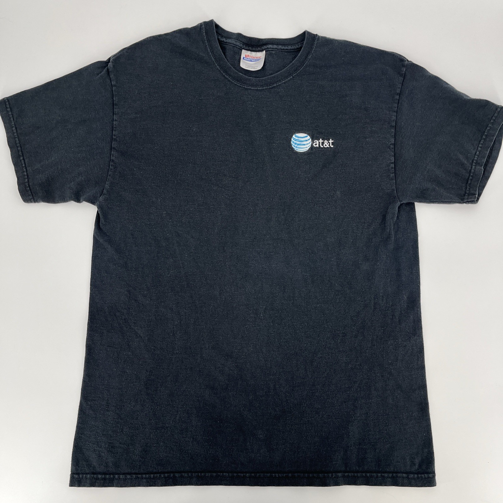 Vintage AT&T T-Shirt - Hanes Heavyweight - Mens Large Black Tee EUC 90s Y2K