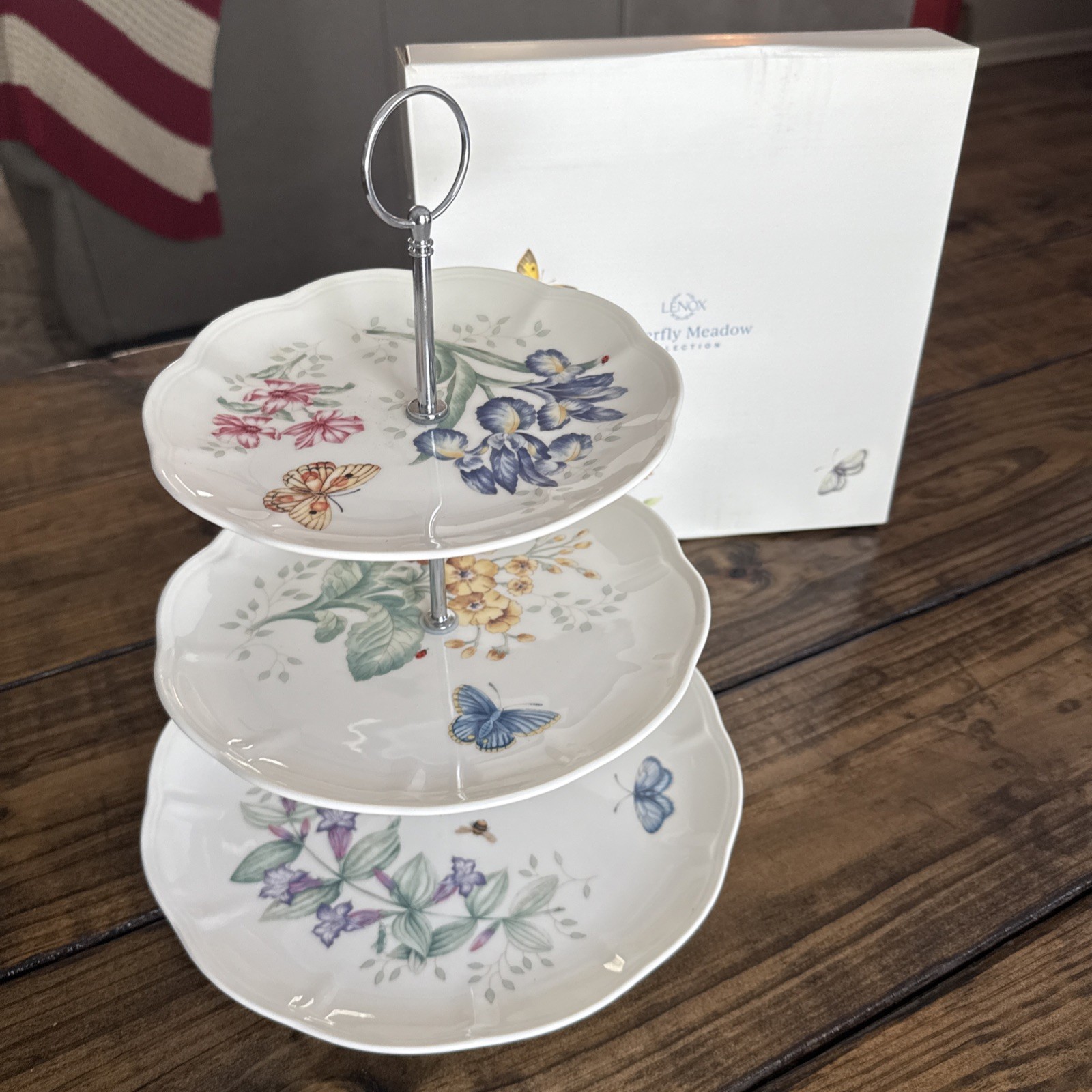 Lenox Butterfly Meadow Three Tiered Server- NEW IN BOX Lenox Butterfly Meadow Three Tiered Server- NEW IN BOX