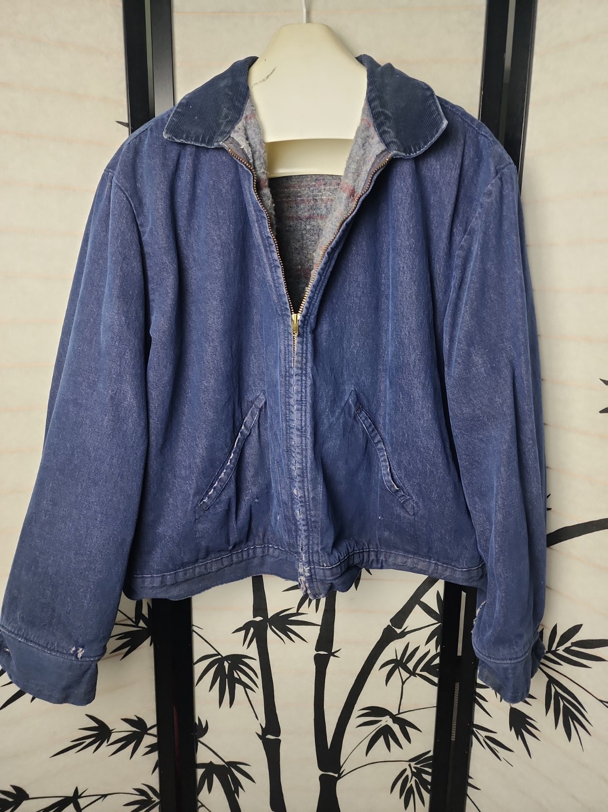 True Vintage 70s Wrangler Blanket Lined Denim Detroit Work Jacket SZ 50 2XL USA True Vintage 70s Wrangler Blanket Lined Denim Detroit Work Jacket SZ 50 2XL USA