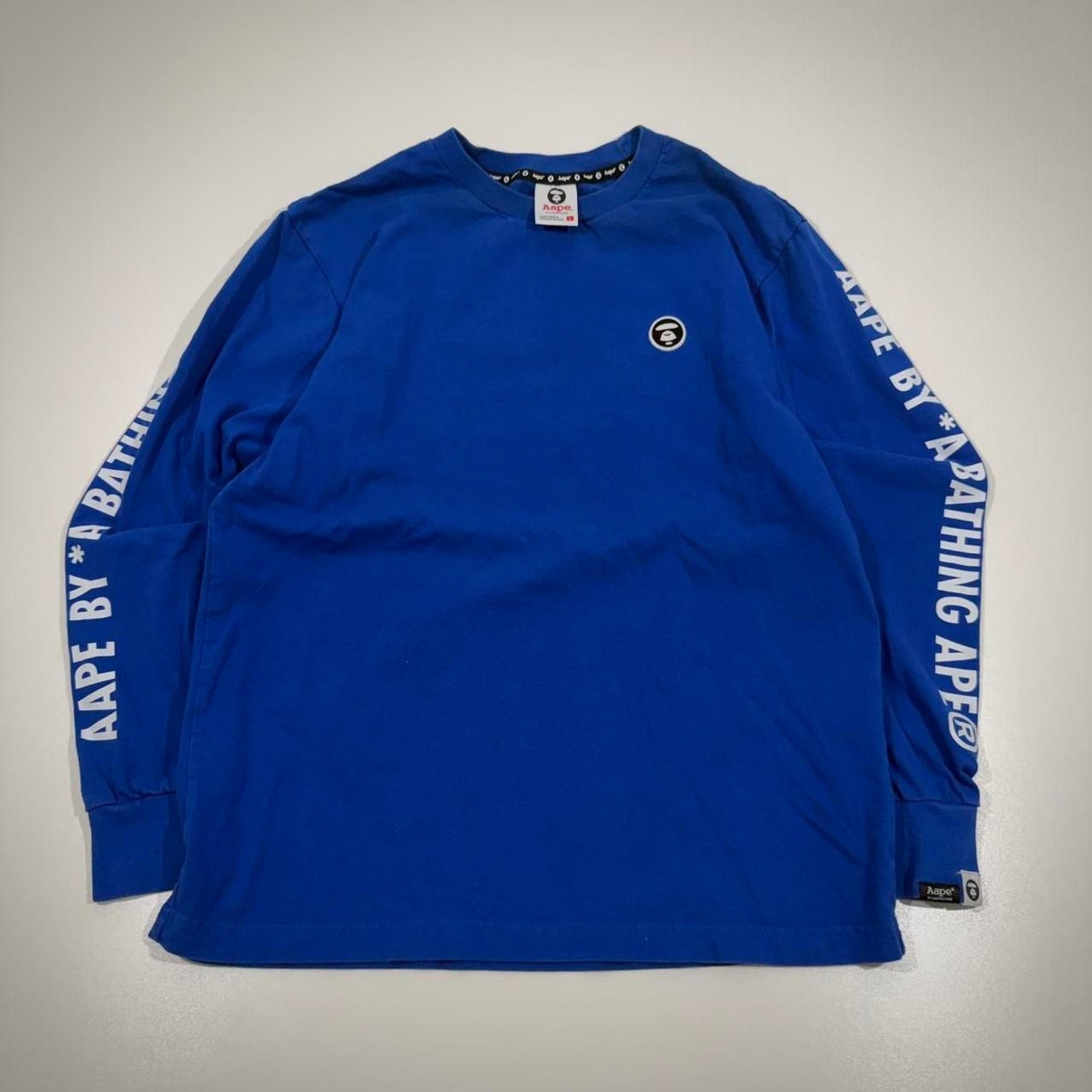 Aape-by-a-bathing-ape Men\'s Blue T-shirt  Long Sleeve 