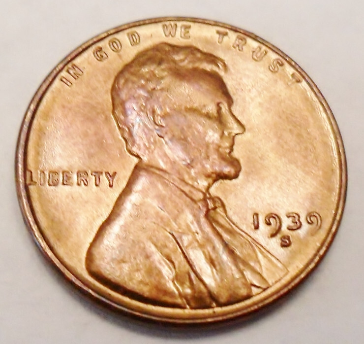 1939 S Lincoln Wheat Cent / Penny  AVE CIRCULATED  **FREE SHIPPING**