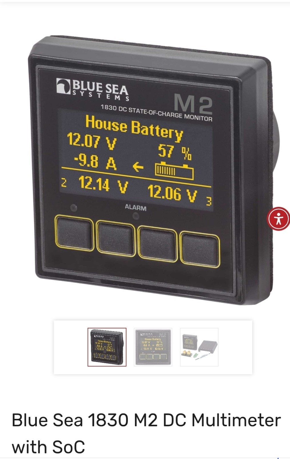 Blue Sea 1830 M2 DC SoC State of Charge Monitor BLUE SEA SYSTEM 1830 Expedited Blue Sea 1830 M2 DC SoC State of Charge Monitor BLUE SEA SYSTEM 1830 Expedited