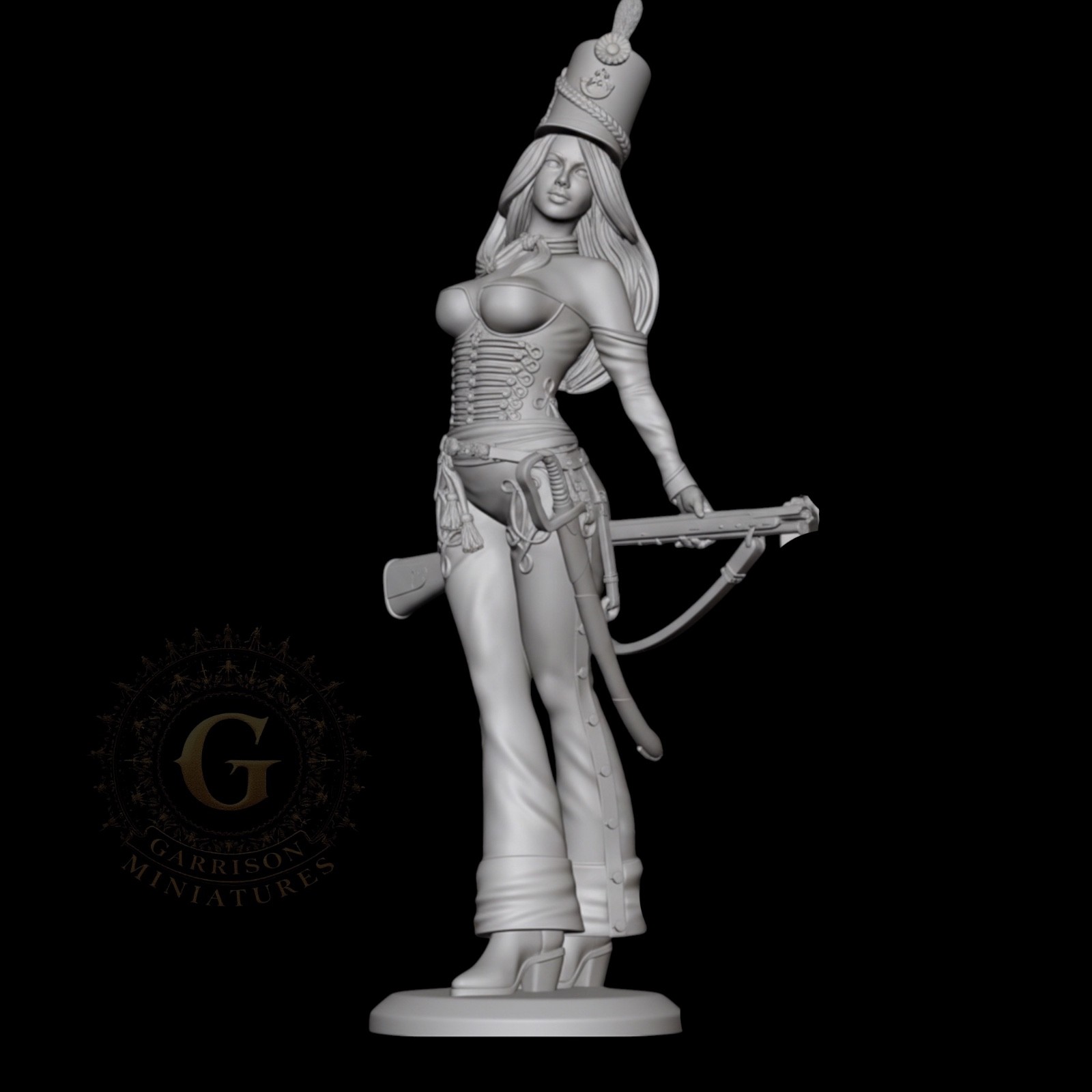 British 95th Rifles Girl 75mm  Napoleonic Unpainted Resin Miniature