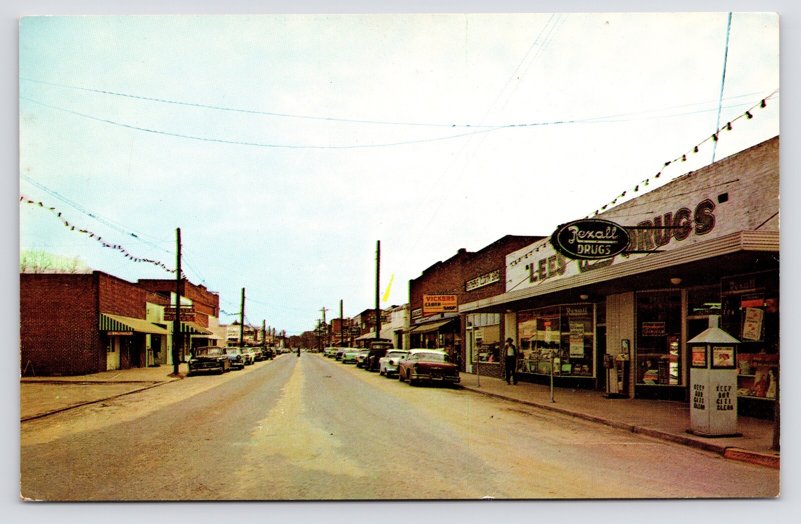 c1960s Main Street Downtown Rexall Drugs Alma Georgia GA Vintage Postcard