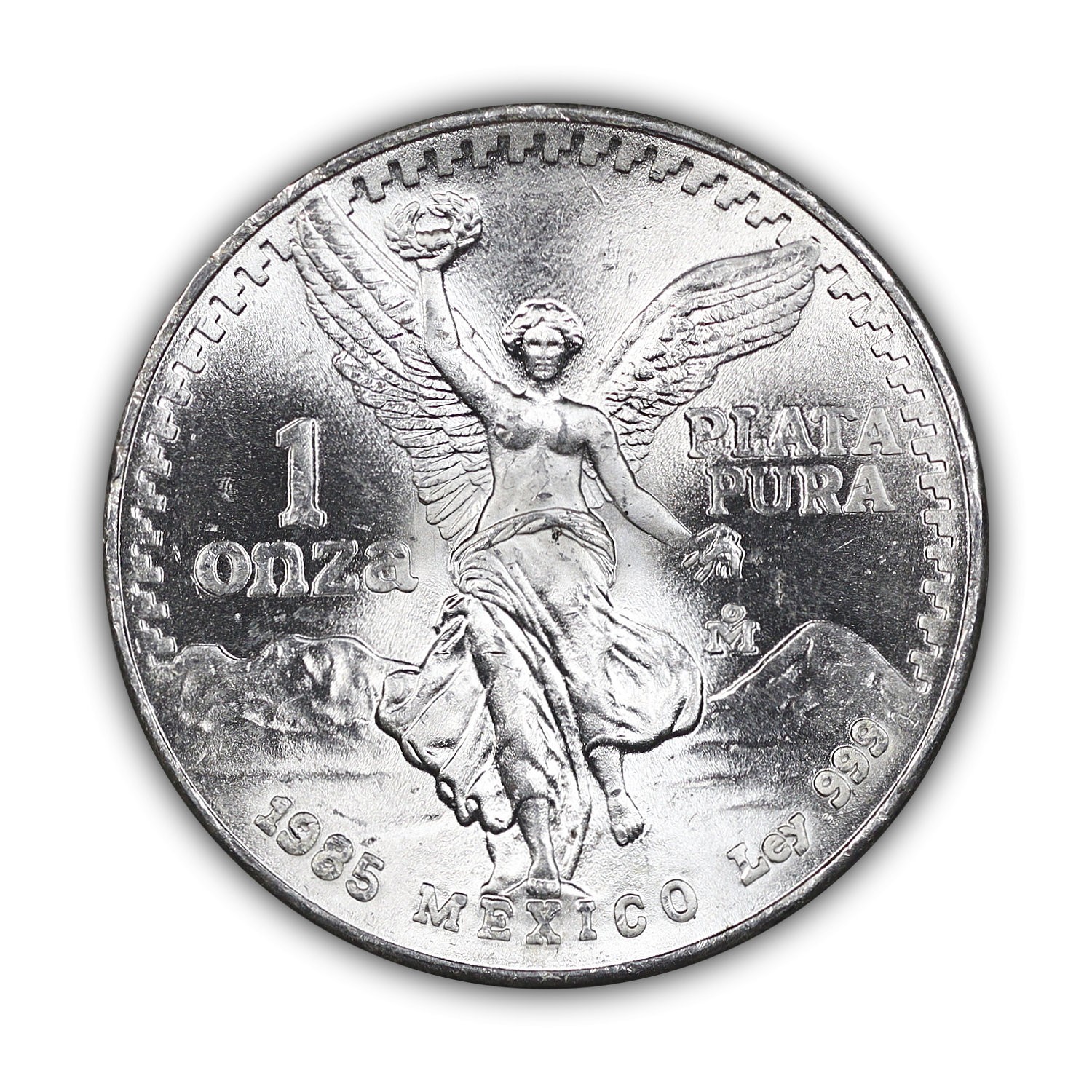 1985-Mo Mexico Libertad 1 Onza .999 Fine Silver BU Coin