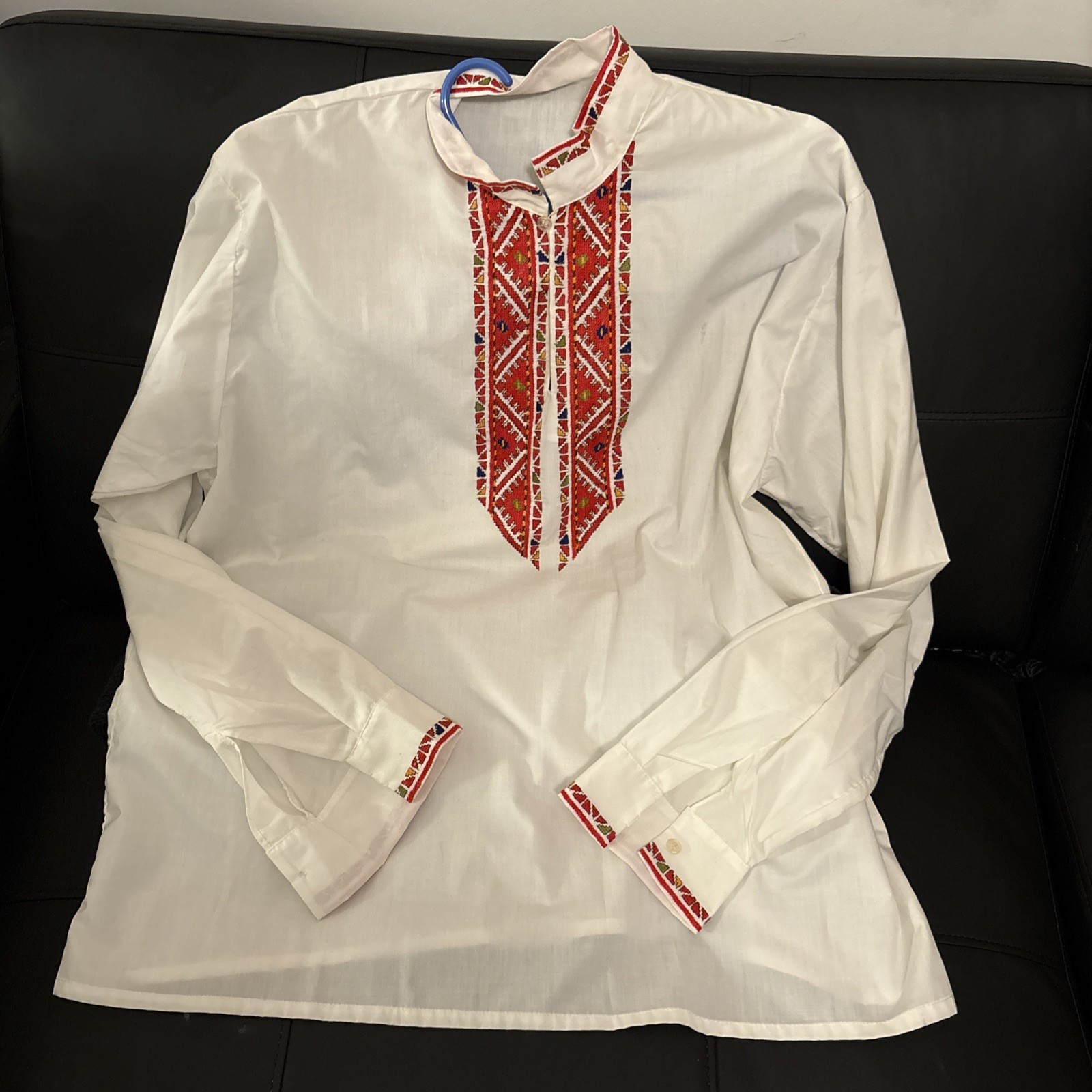 Traditional Bulgarian Men\'ss Shirt Large - buttoned sleeves, summer material Traditional Bulgarian Men\'ss Shirt Large - buttoned sleeves, summer material