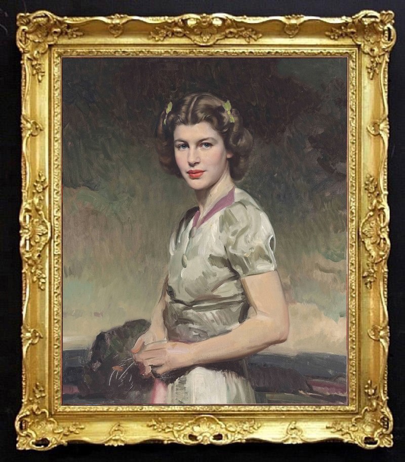 Hand Painted Classical Oil Painting Girl in a Grey Dress Art Wall Vintage Style Hand Painted Classical Oil Painting Girl in a Grey Dress Art Wall Vintage Style