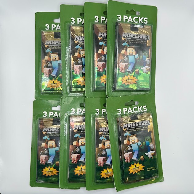 Lot Of (24) Minecraft Collectible Sticker Card Booster Packs In Blisters 2015 Lot Of (24) Minecraft Collectible Sticker Card Booster Packs In Blisters 2015