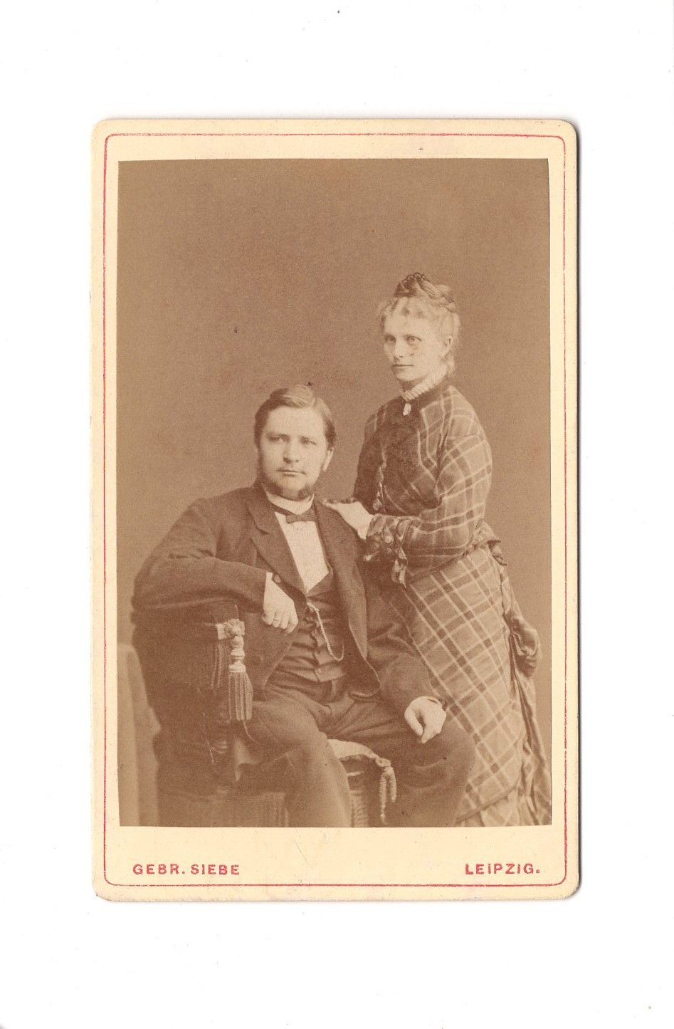 Gebr. Siebe CDV Photo Fine Couple - Leipzig 1870s