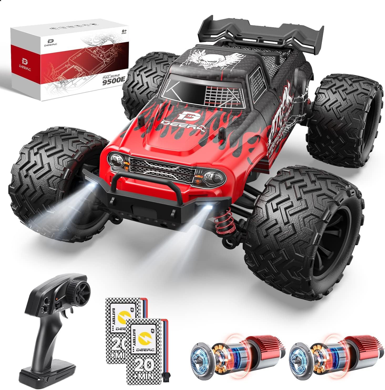 DEERC 1/16 4WD RC Monster Truck 40KPH Off Road Remote Control Car for Adult