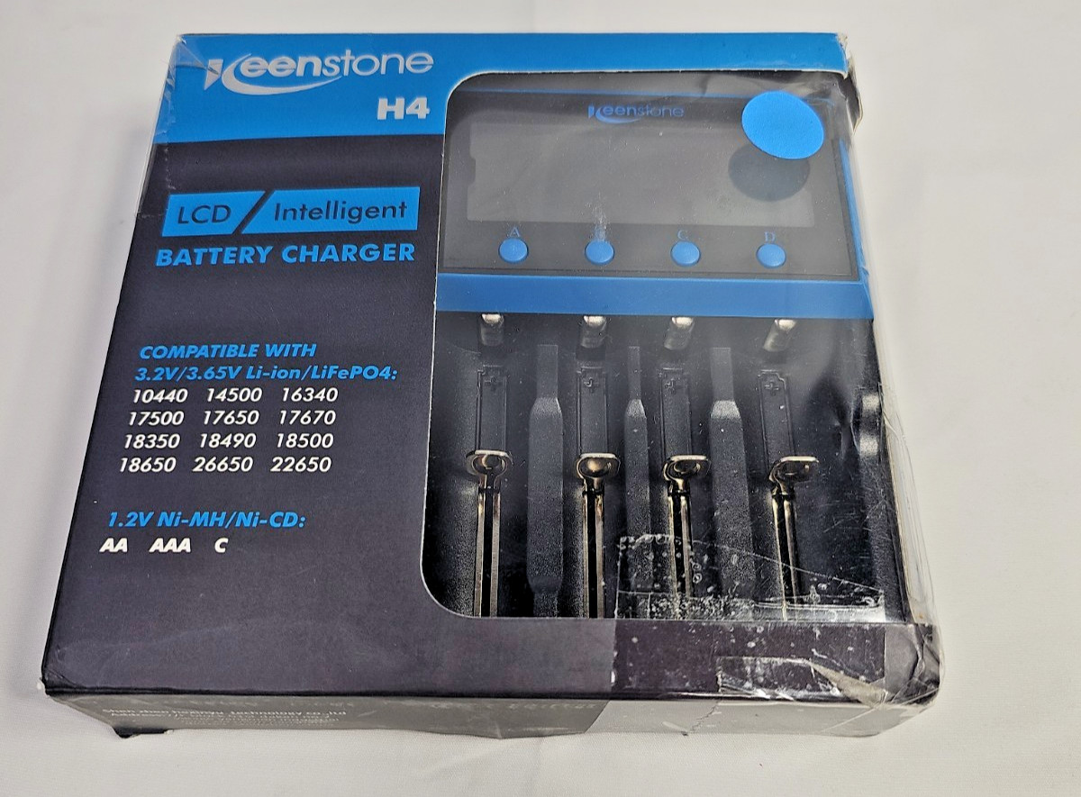 Keenstone H4 Rechargeable AA AAA Battery Charger 4 Slot LCD