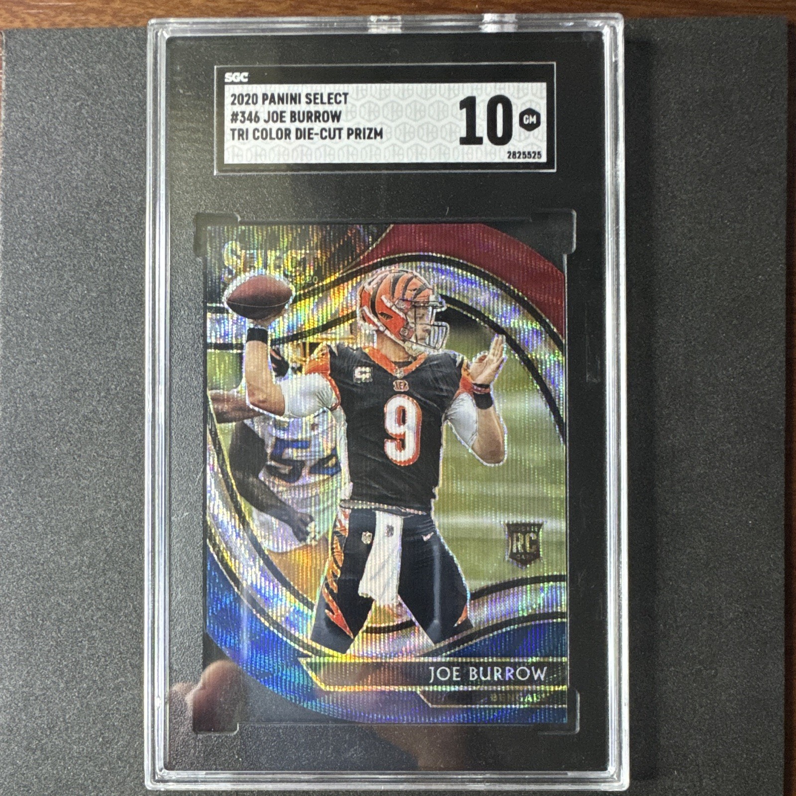 Joe Burrow RC 2020 Panini Select Field Level  #346 Tri-Color Prizm Die-Cut (RC)