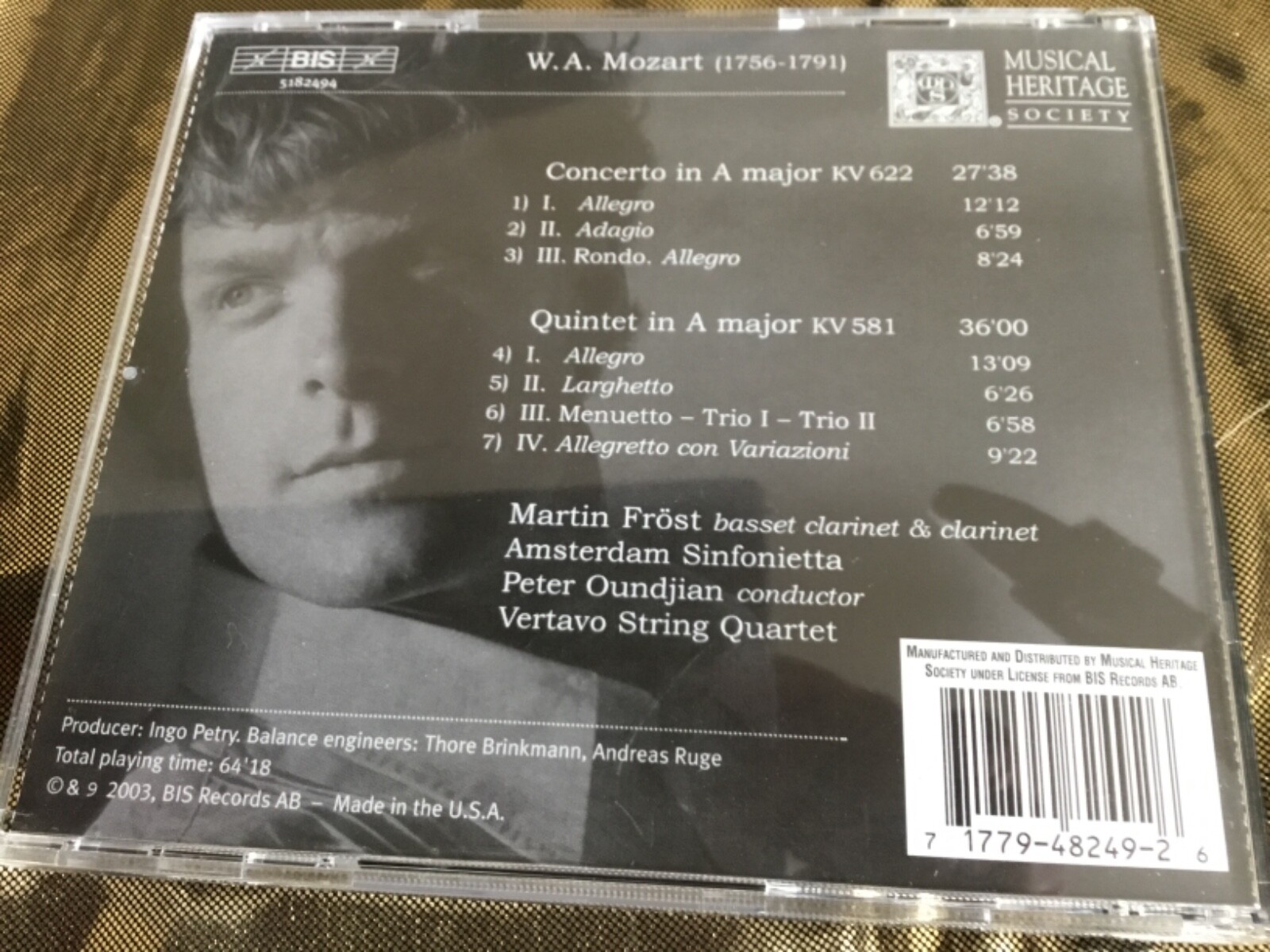 MOZART: CLARINET CONCERTO & QUINTET CD