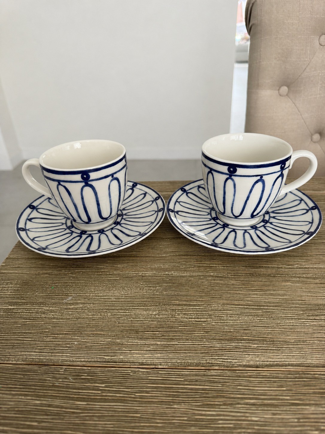 Themis Z Mixed Teacup & Saucer Lot - 7 Cups + 7 Saucers Fine Porcelain Greece