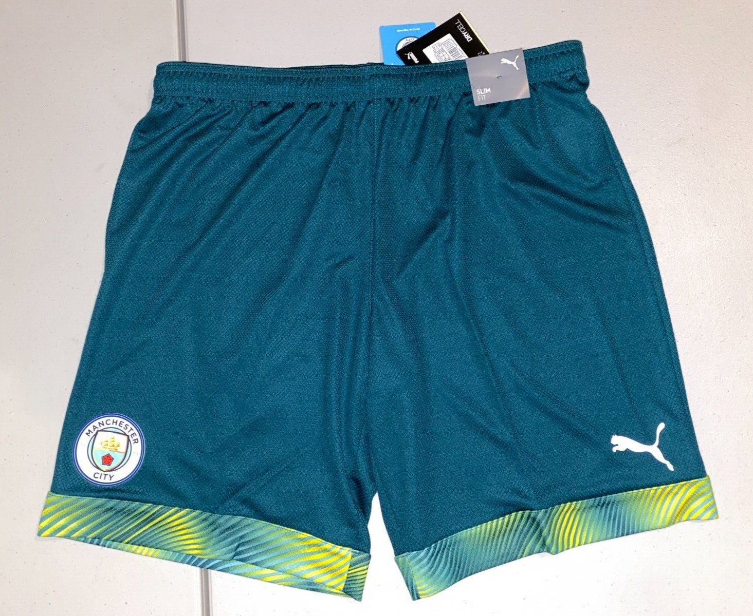 Puma Manchester City Green football Soccer Shorts XL GK goalkeeper PremierLeague