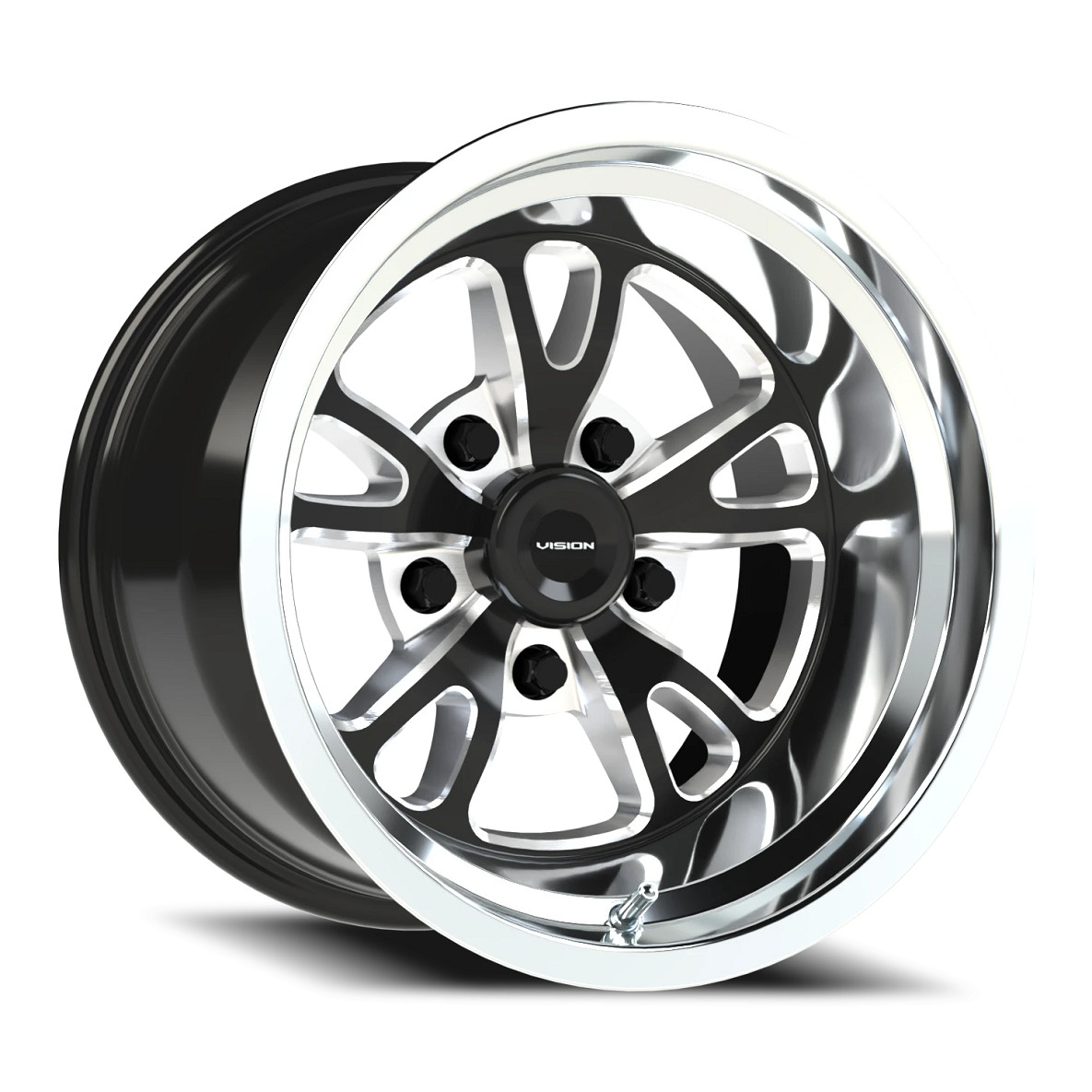 VISION 149 Patriot 15X10 5X120.65 ET-25 Gloss Black Milled Polished (Qty of 1)