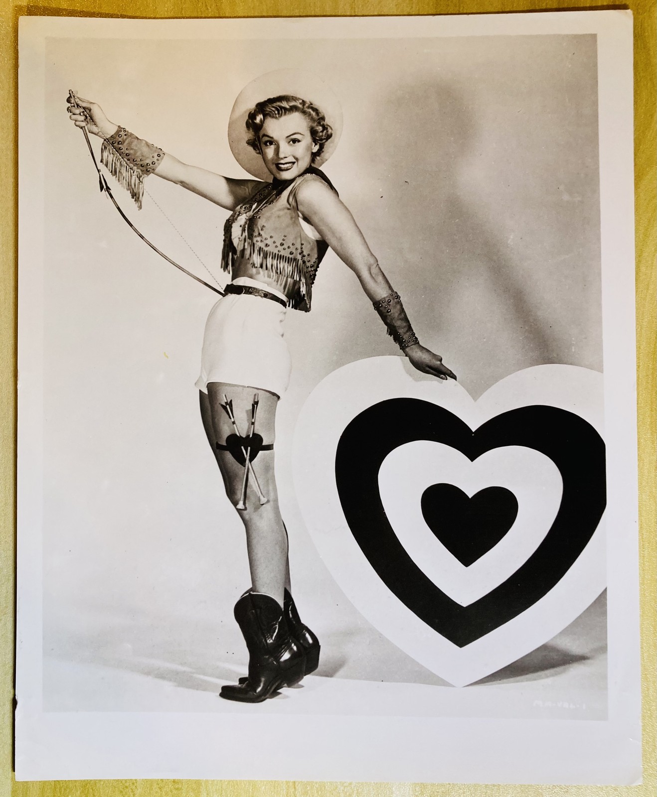 Marilyn Monroe Photo 1951 Cowgirl Valentine Photo #MM-VAL-1 Very Rare