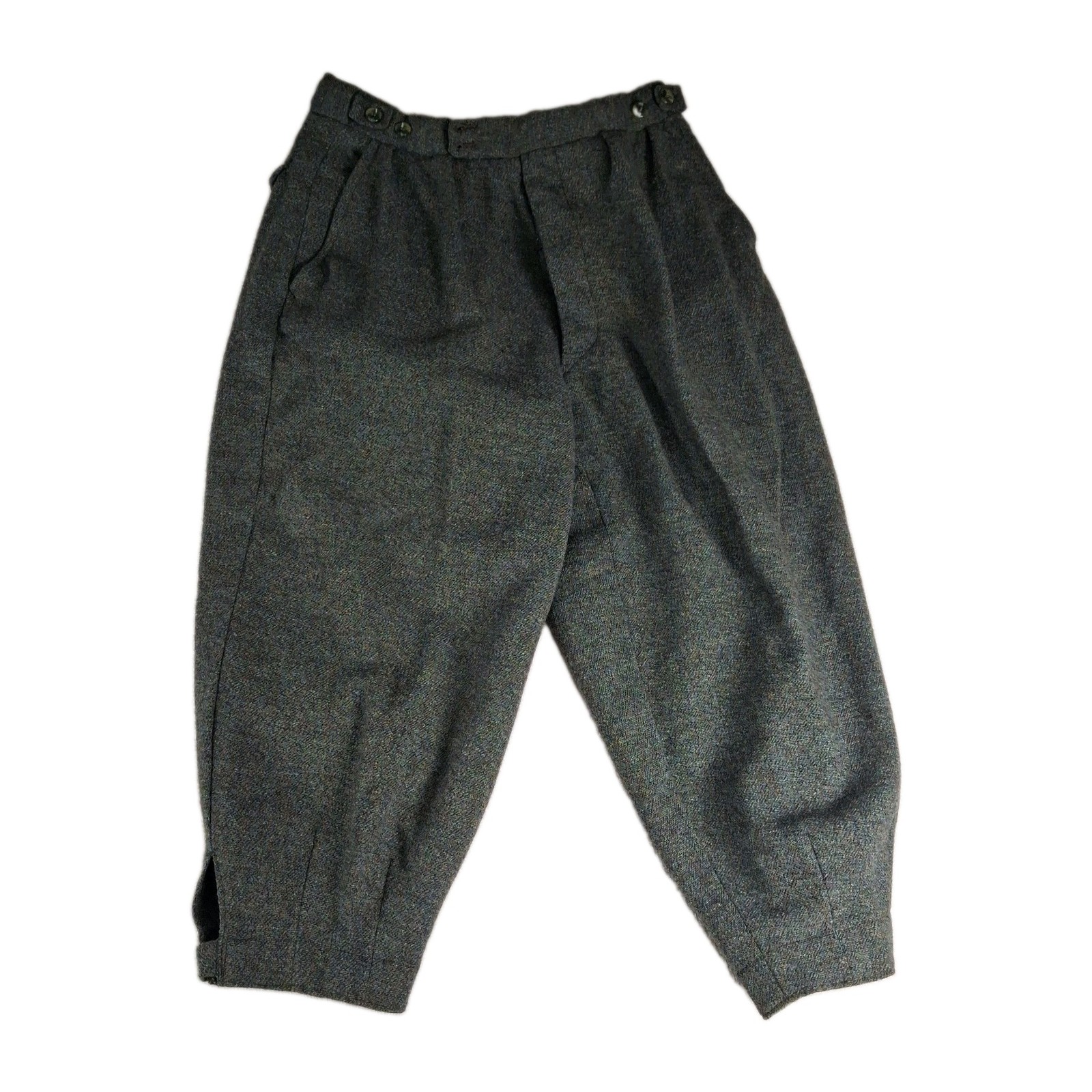 VTG 1930s-50s Heavy Wool Tweed Golf Knickers Plus Fours Button Fly Men 28