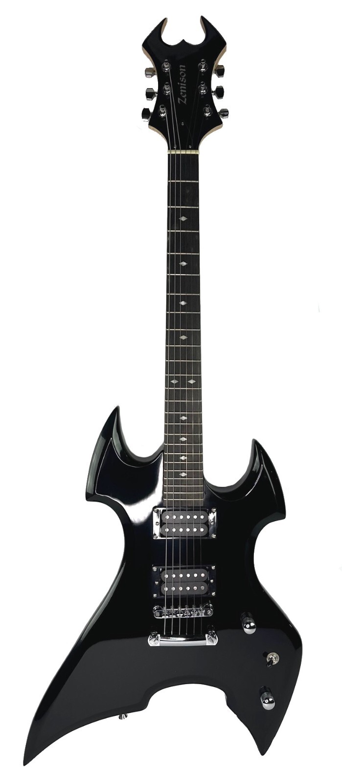 Zenison Heavy Metal Rock Style Electric Guitar Solid Wood Body Maple Black