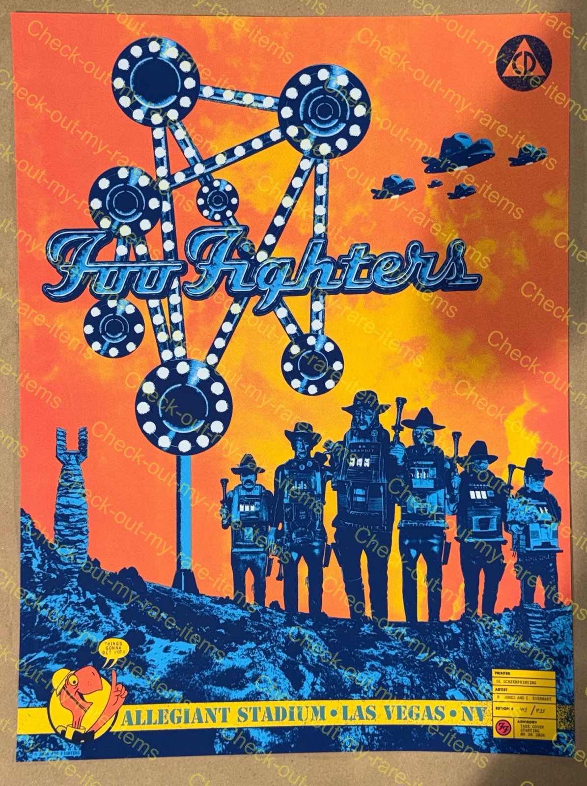 ☀️Foo Fighters Poster Allegiant Stadium Las Vegas 9/26 Grohl Nirvana QOSTA