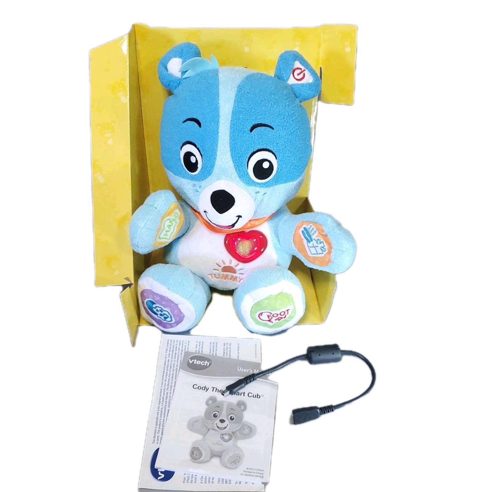 VTech Cody the Smart Cub Interactive Plush Talking + Cord + Manual Tested *READ*