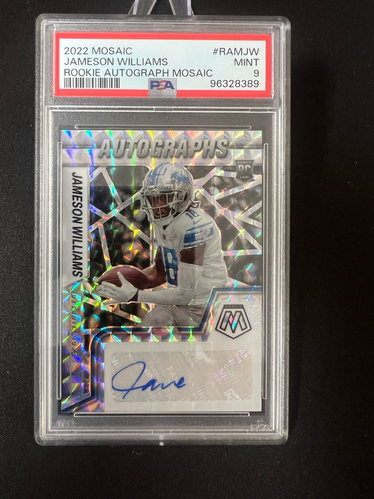 2022 Panini Mosaic - Rookie Autographs Mosaic Jameson Williams #RAM-JW (AU, RC) 2022 Panini Mosaic - Rookie Autographs Mosaic Jameson Williams #RAM-JW (AU, RC)