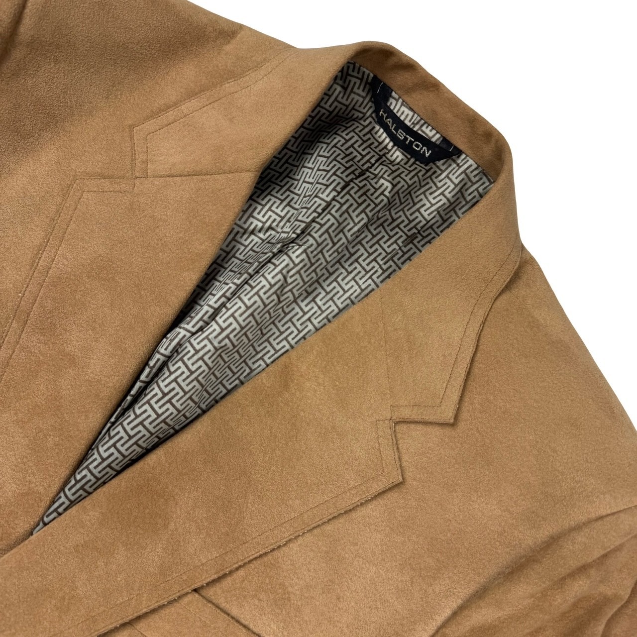 VTG Halston Roots Halsuede Men\'s 2-ButtonBlazer Jacket Brown • 40S