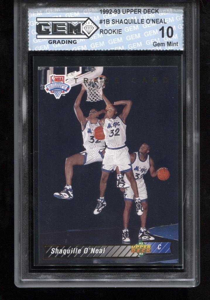 Shaquille O\'Neal Rookie 1992-93 Upper Deck #1B RC Card NBA Magic GEM MINT 10