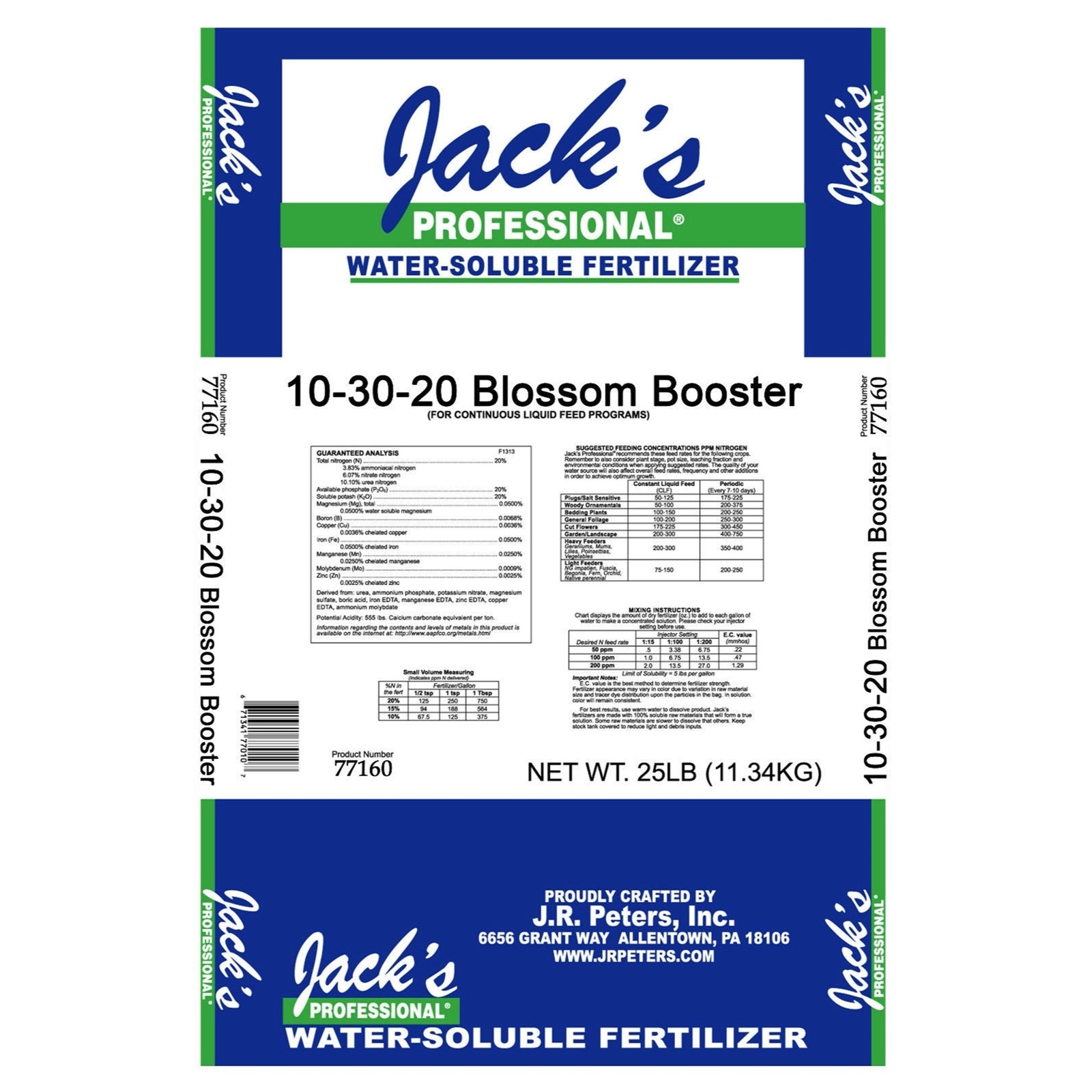 Jack's Professional 10-30-20 Blossom Booster Water-Soluble Fertilizer, 25lbs Jack's Professional 10-30-20 Blossom Booster Water-Soluble Fertilizer, 25lbs