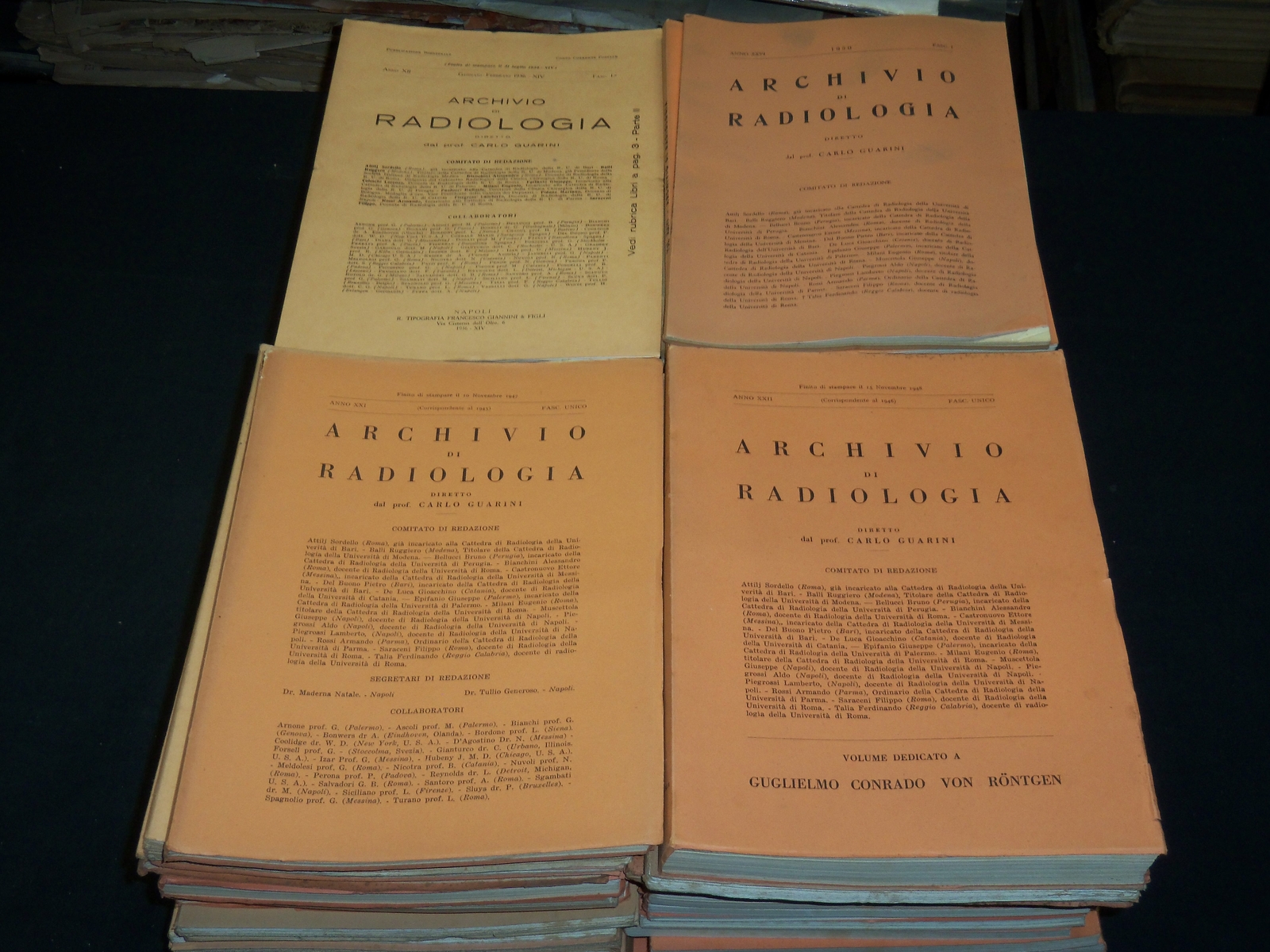 1933-1956 ARCHIVIO DI RADIOLOGIA LOT OF 86 ISSUES - ITALIAN TEXT - WR 452