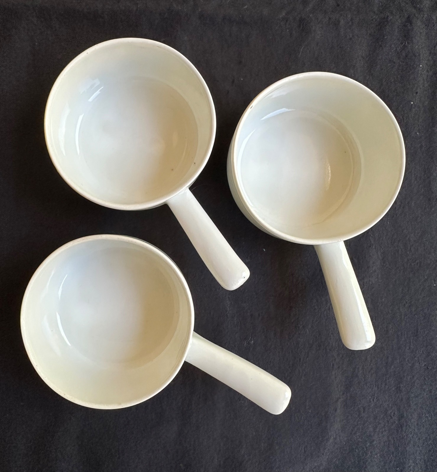 Vintage Aluminite Frugier Limoges France Porcelain White Porringer  (set of 3)