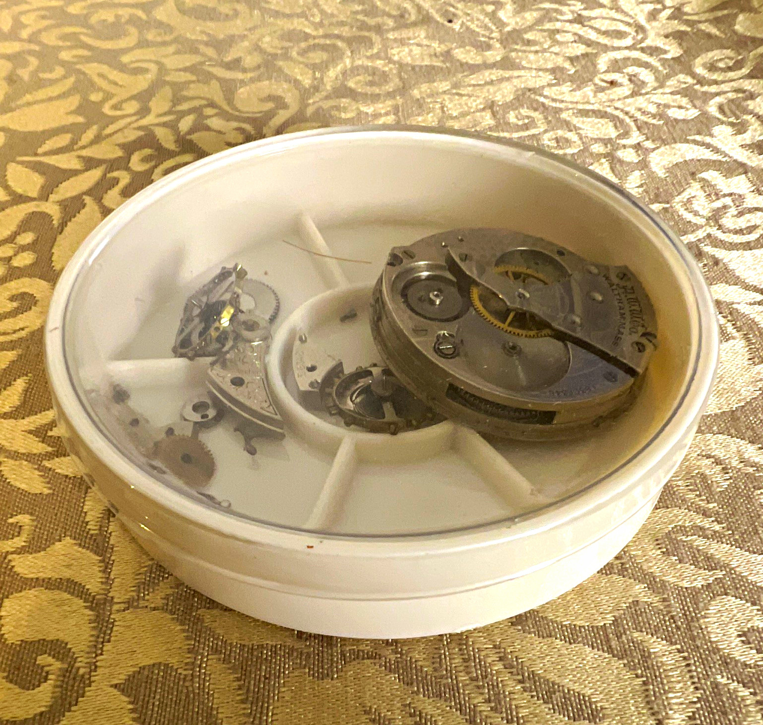 A.W.W.Co. Mechanical Manual Watch Movement Parts Lot for Waltham Metal