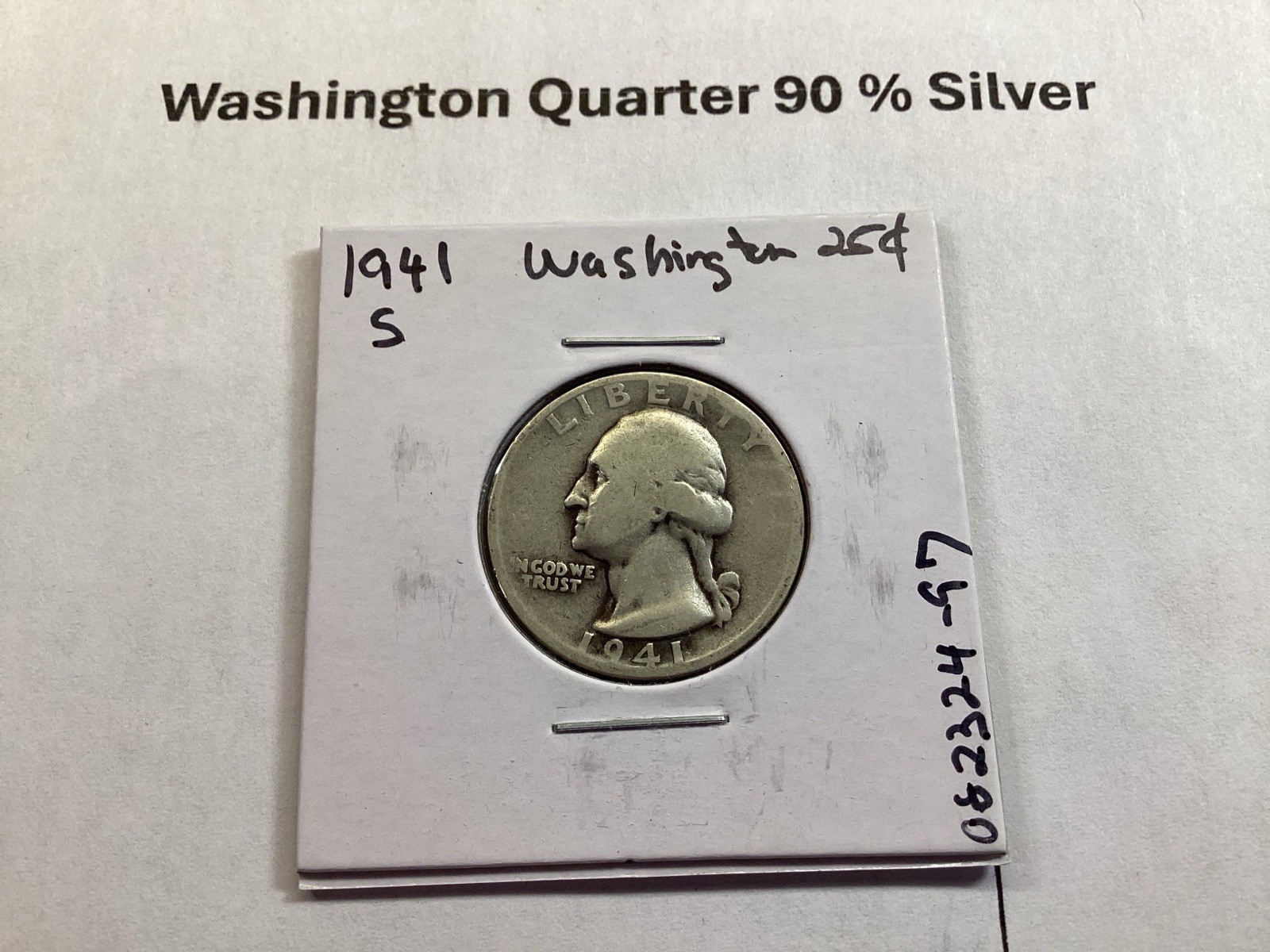 1941 S Washington 90% Silver Quarter from San Francisco Mint 082324 97e